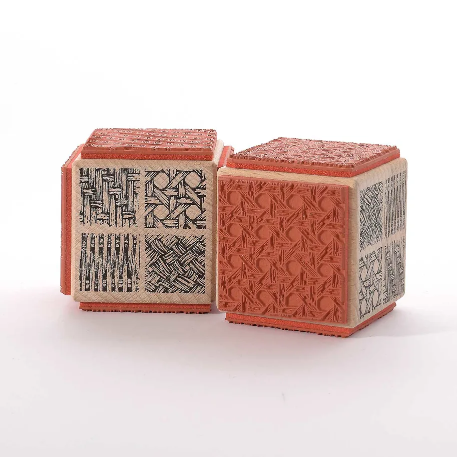 Motivstempel - vier textile Strukturen