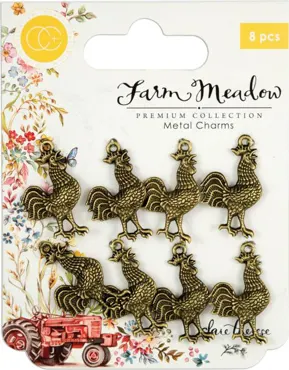 Craft Consortium Farm Meadow-Rooster Metal Charms