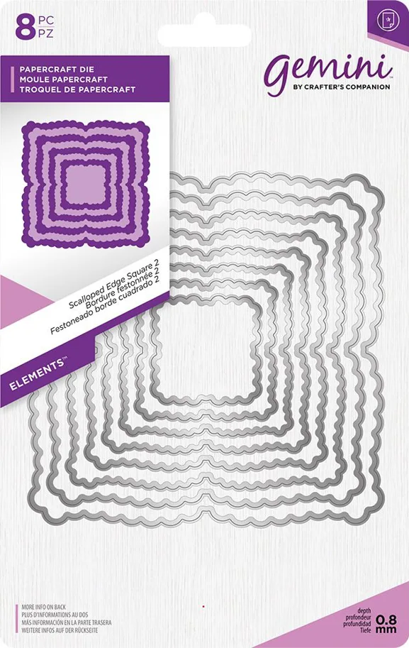 Gemini Scalloped Edge Square 2 Elements Dies 