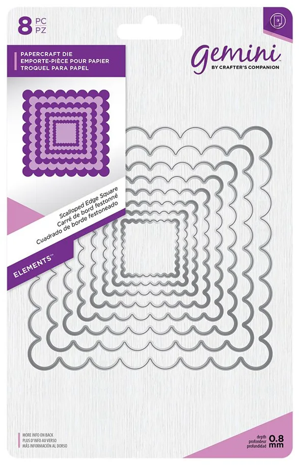 Gemini Scalloped Edge Square Elements Dies 