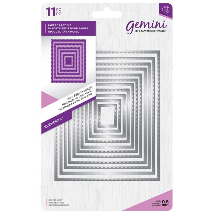 Rectangle Stack Gemini Gemini Stitch Edge Rectangle Elements Dies Lilly-Art
