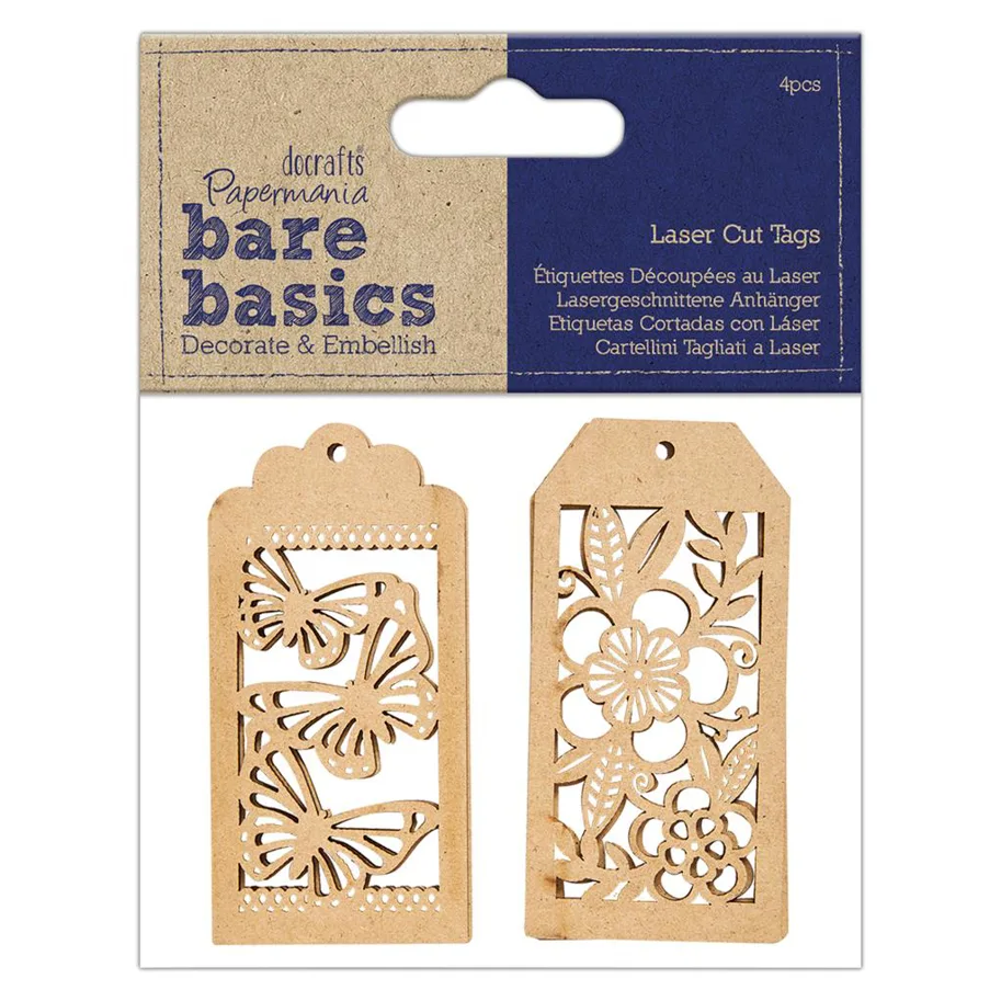 BARE BASICS - LASER CUT TAGS (4PCS) 