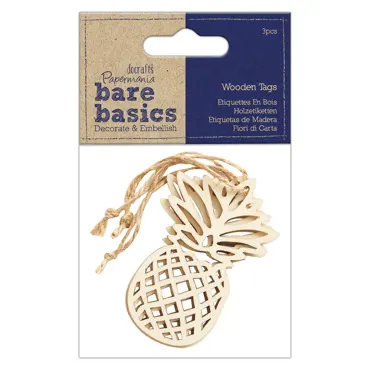 BARE BASICS - WOODEN TAGS (3PCS) - PINEAPPLE