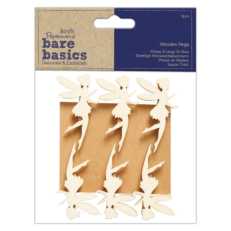 BARE BASICS - WOODEN PEGS (6PCS)  - FAIRIES