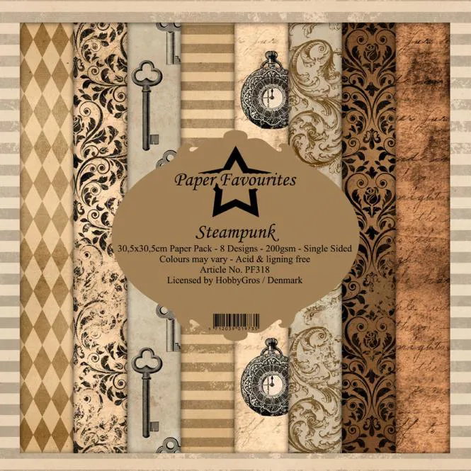 Paper Favourites Steampunk 12x12 Inch Paper Pack 