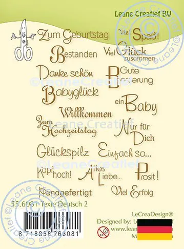 LeCreaDesign® Silikon Stempel Texte Deutsch 2