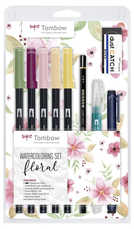 Tombow Watercoloring-Set "Floral", 11-teilig