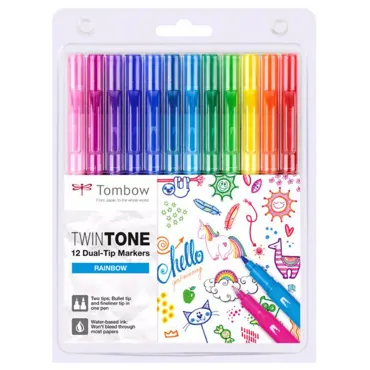 Tombow Doppelfasermaler "TwinTone" Rainbow Colours, 12er Set