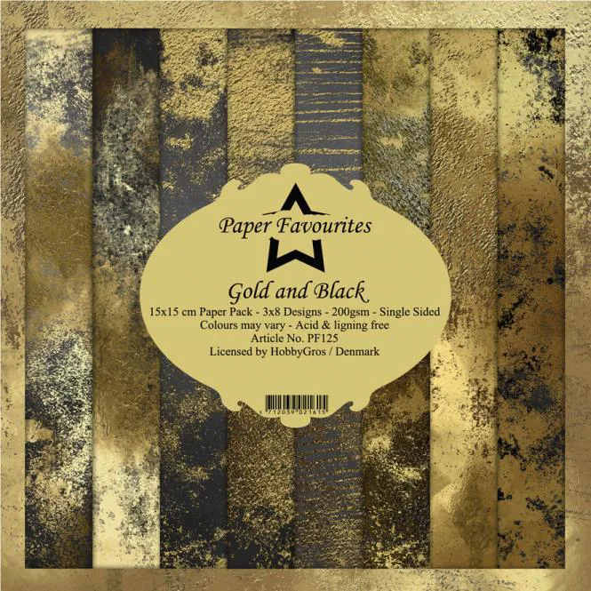 Paper Favourites Paper Pack Gold and Black 6x6 