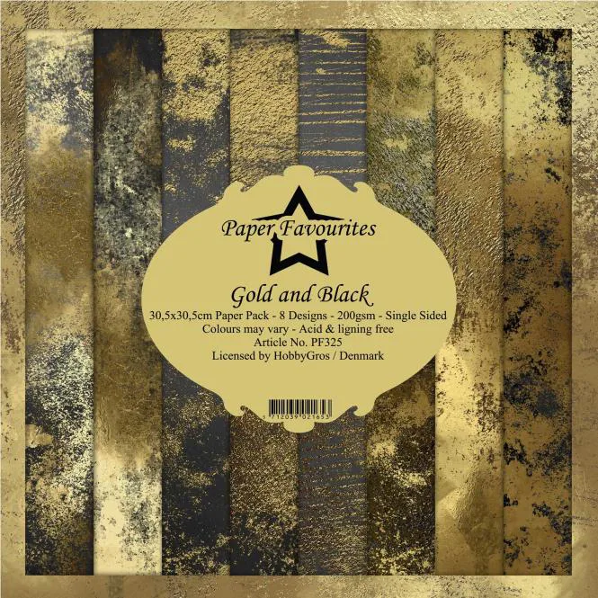 Paper Favourites Paper Pack Gold and Black 12x12 