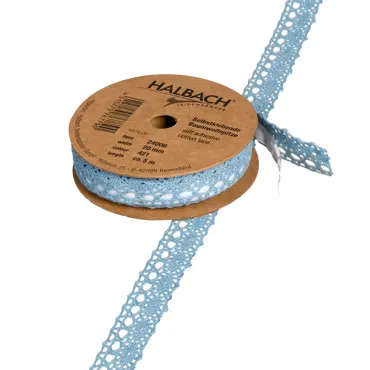 Selbstklebende Baumwoll-Spitze, dusky blue