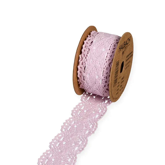 Selbstklebende Baumwoll-Spitze, dusky lilac, 3,8 cm x 3 m