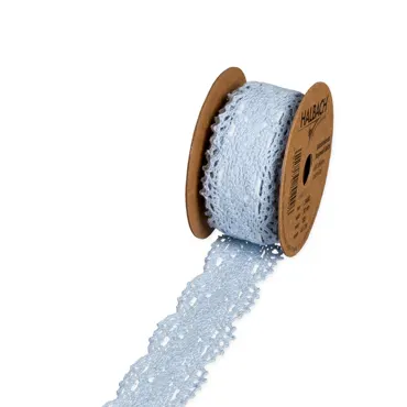 Selbstklebende Baumwoll-Spitze, dusky blue , 3,8 cm x 3 m
