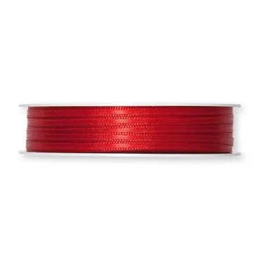 Doppelsatin-Band, rot, 3 mm x 50 m