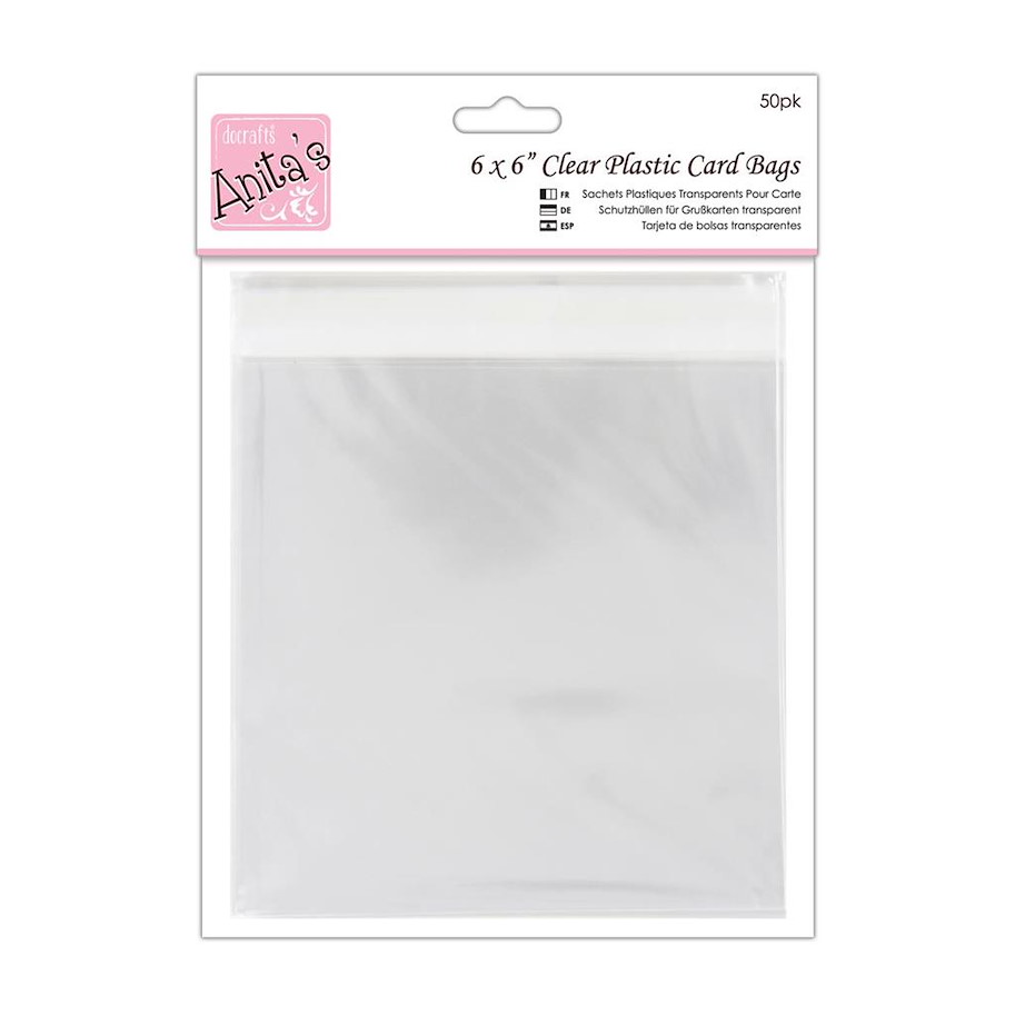 Anita's Clear Plastic Card Bags 6x6 Inch/16,7 x 16,7 cm (50pk)