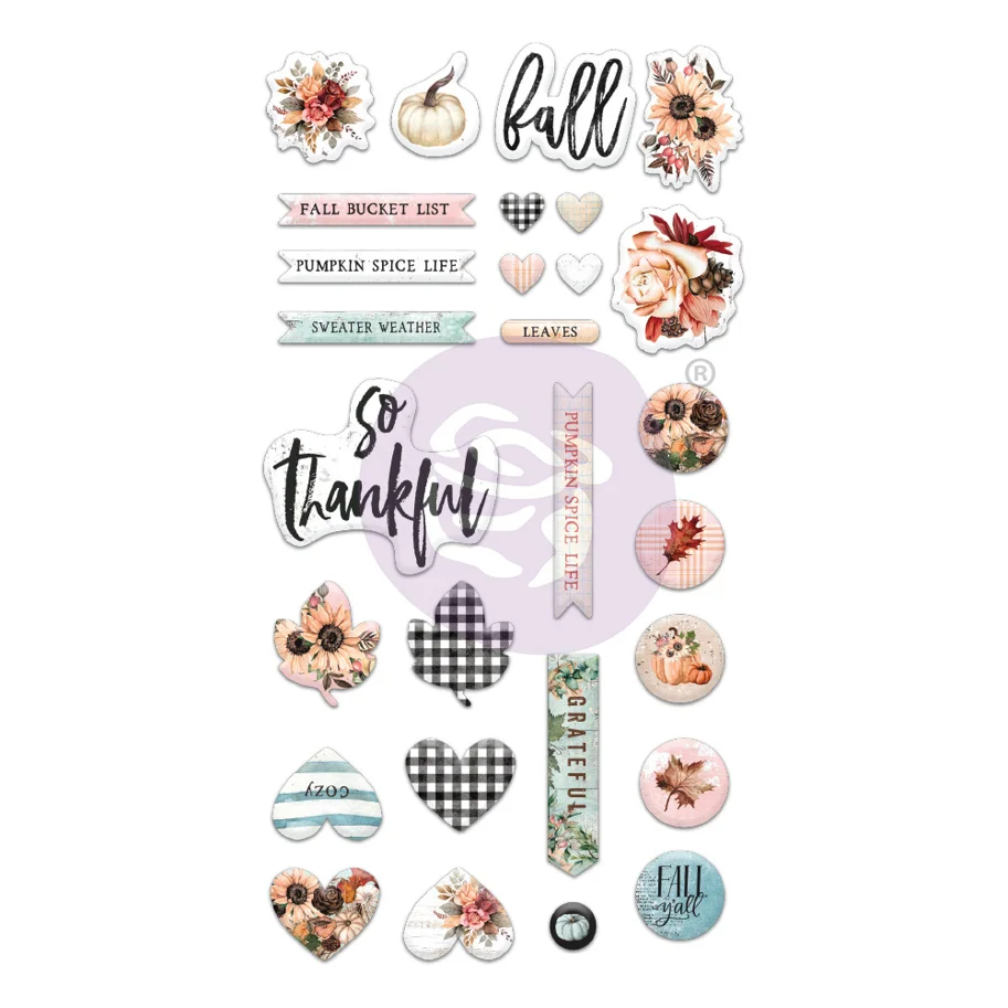 Prima Marketing Puffy Stickers Pumpkin & Spice 