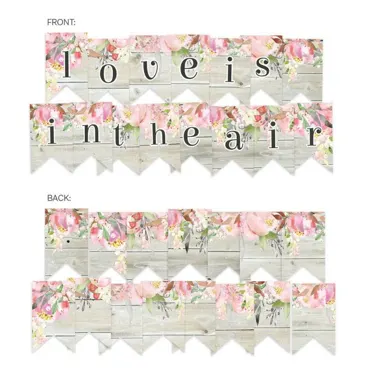 Paper die cut garland Love in Bloom