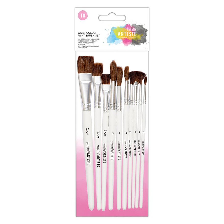 Watercolour Paint Brush Set (10stk.)