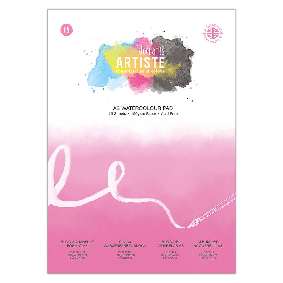 A3 Watercolour Pad 190gsm 15 Sheets