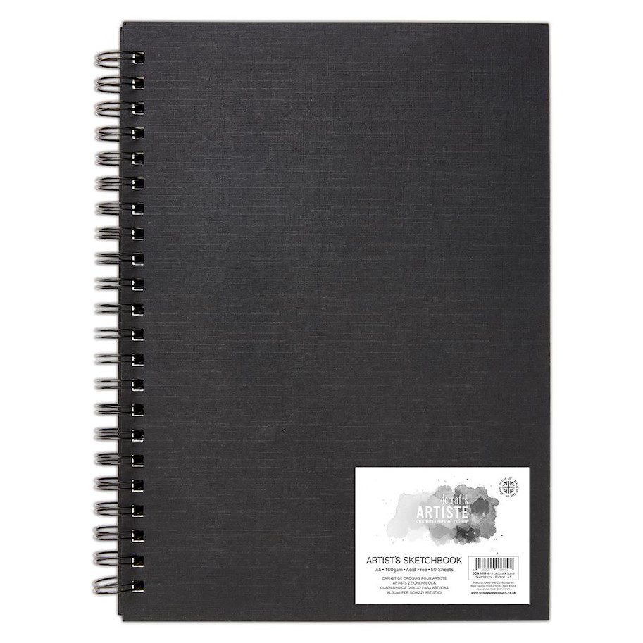 Hardback Spiral Sketchbook - Portrait - A5