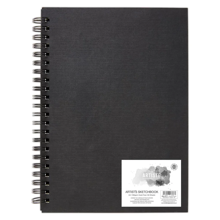 Hardback Spiral Sketchbook - Portrait - A4