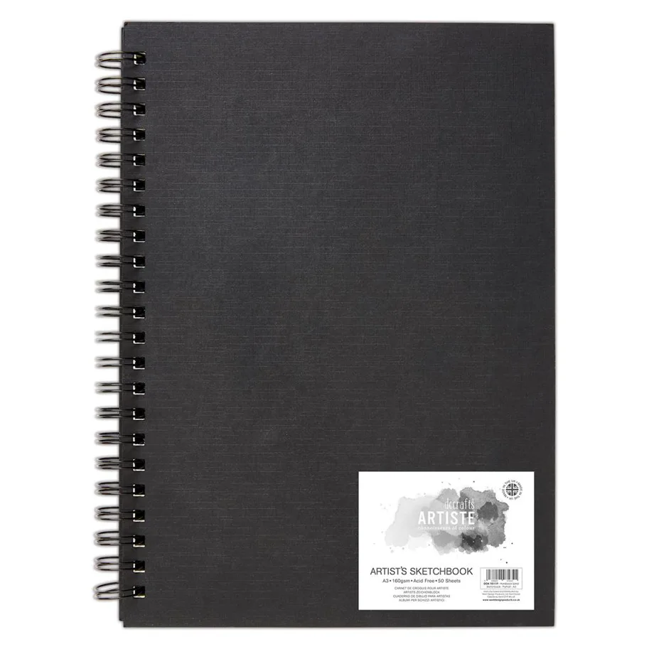 Hardback Spiral Sketchbook - Portrait - A3