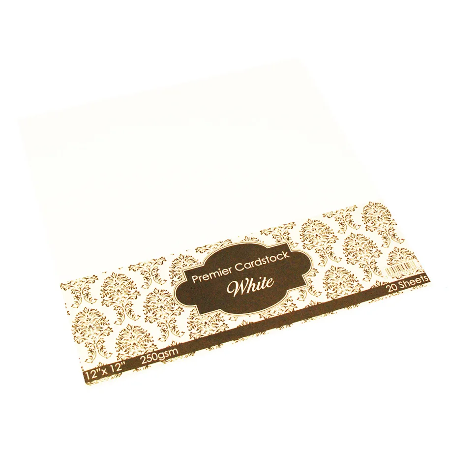 Craft UK Premier Card-White Paper Pack 12x12 