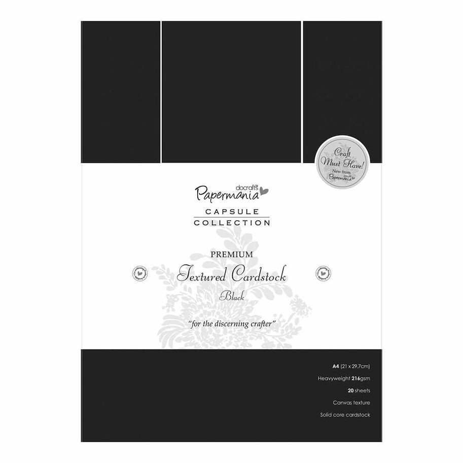 Papermania A4 Premium Cardstock-Textured Black 