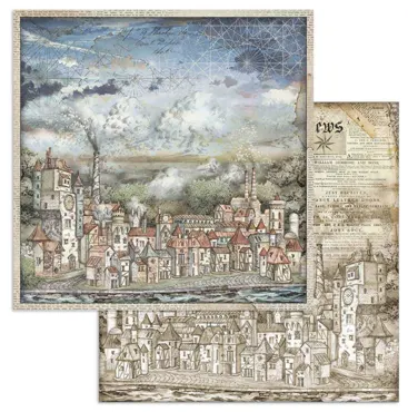 Stamperia Sir Vagabond Cityscape 12x12 Inch Paper Sheet