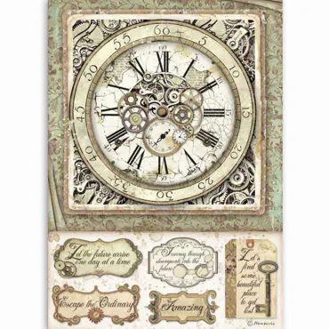 Stamperia Rice Paper A4 Lady Vagabond Clock with Mechanisms