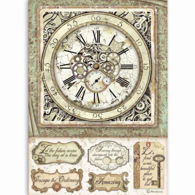 Stamperia Rice Paper A4 Lady Vagabond Clock with Mechanisms 