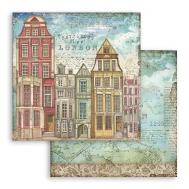 Stamperia Lady Vagabond London Houses 12x12 Inch Paper Sheets