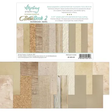 MINTAY PAPERS - 6 X 8 BASIC BOOK - BACKGROUNDS - NEUTRAL