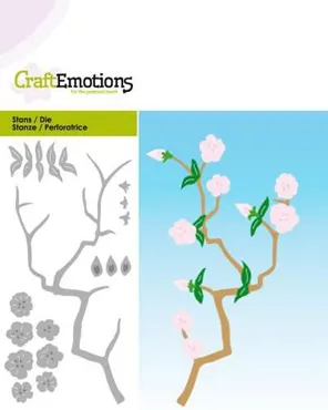CraftEmotions Die - branch with blossoms