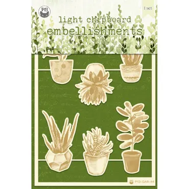 P13-LIGHT CHIPBOARD EMBELLISHMENTS THE GARDEN OF BOOKS 02, 4X6"