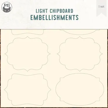 P13-LIGHT CHIPBOARD EMBELLISHMENTS SET FOR COLLECTION TAGS 04, 6X6"