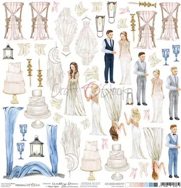 CRAFT O'CLOCK - WEDDING DREAM - A SHEET OF EXTRAS TO CUT