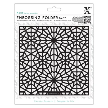XCU EMBOSSING FOLDER - MOROCCAN STAR PATTERN  6 X 6"
