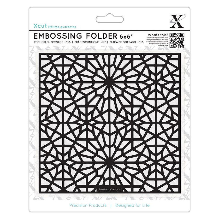 XCU EMBOSSING FOLDER - MOROCCAN STAR PATTERN  6 X 6"