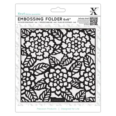 XCU EMBOSSING FOLDER - CHRYSANTHEMUMS 6 X 6"