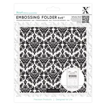 XCU EMBOSSING FOLDER - DAMASK BACKGROUND 6 X 6"