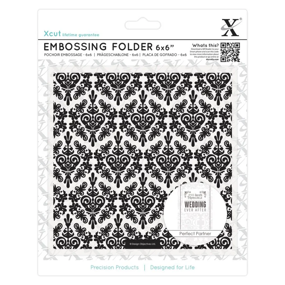 XCU EMBOSSING FOLDER - DAMASK BACKGROUND 6 X 6&quot;