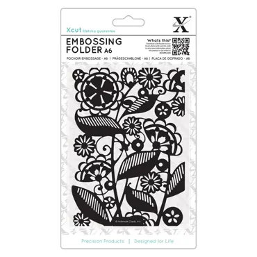 XCU EMBOSSING FOLDER - FOLK FLORALS A6
