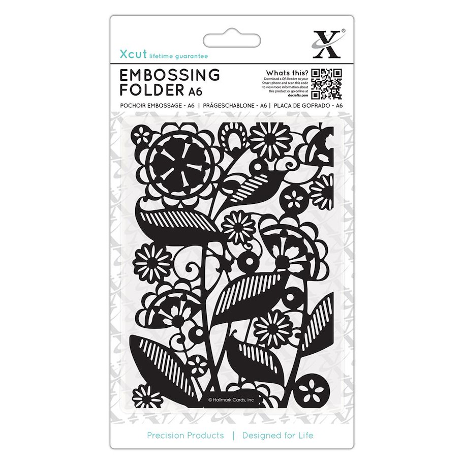XCU EMBOSSING FOLDER - FOLK FLORALS A6
