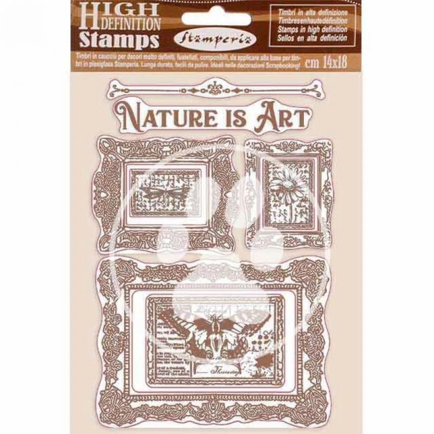 Stamperia Natural Rubber Stamp Nature is Art Frames