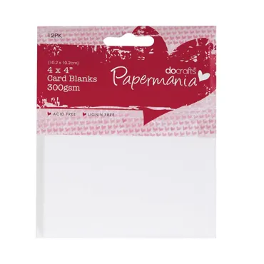 Papermania Cards & Envelopes 4x4 Inch/10,2 x 10,2 cm White