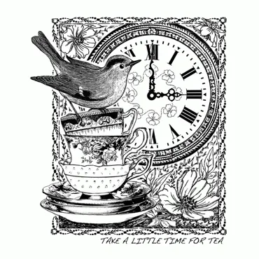 Crafty Individuals Tea at Three Unmounted Rubber Stamps