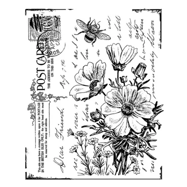 Crafty Individuals Floral Postcard Unmounted Rubber Stamps