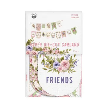 P13-BANNER/ DIE CUT PAPER STITCHED WITH LOVE, 15PCS.