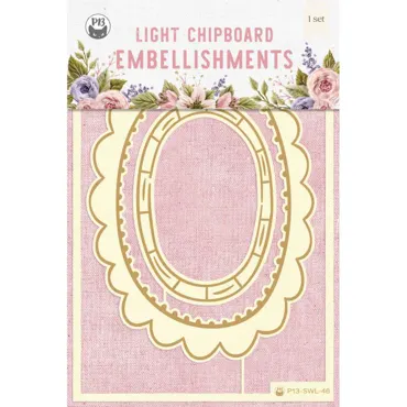 P13-LIGHT CHIPBOARD EMBELLISHMENTS STITCHED WITH LOVE 03, 2PCS